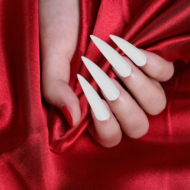 500 pz Adesivo unghie fiocco bianco unghie finte manicure francese