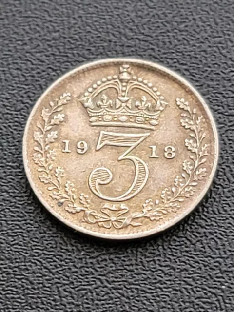 ((((1918 )))Great Britain Silver 3 Three Pence Nice Coin
