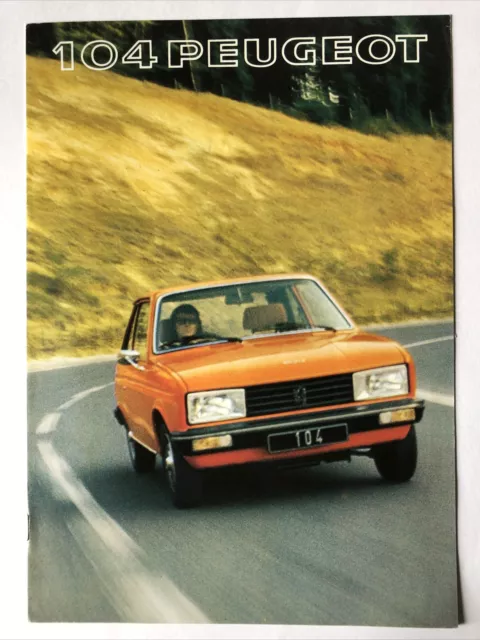 Peugeot 104 ZS  Coupe Car Sales Brochure 1124cc 1977 8 Page A4 Perfect