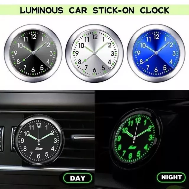 Pocket Small Mini Luminous Quartz Analog Watches Stick-On Clock For Car/ Boat UK