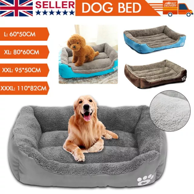 UK Dog Bed For Small Medium Large Pets Cat Puppy Bed Washable Soft Comfy Calming