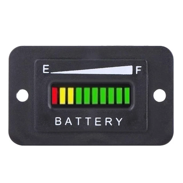 Parties Batterie Indicateur Noir 48 Volt LED Mètre Jauge for Voiture Club Chaud