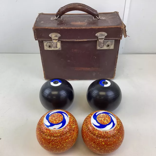 4 X Vintage Lawn Bowls - Henselite Championship & Greenmaster Premier (S) S#519