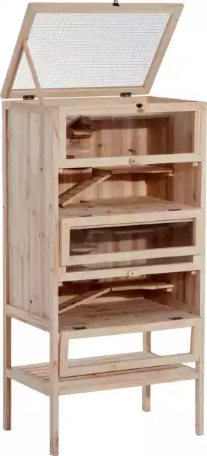 Gabbia per Roditori e Criceti a 4 Ripiani con Tetto Apribile AllMyPets D51083
