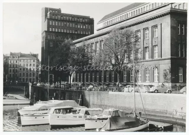 Hamburg 1956 - Gebäude Autos Schiffe Boote - Altes Foto 1950er