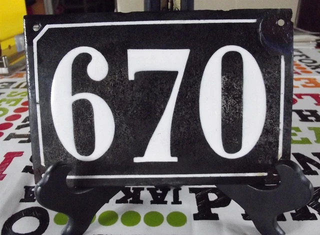 Grande Old Black French House Number 670 Door Gate da Parete Piatto D Metallo IN