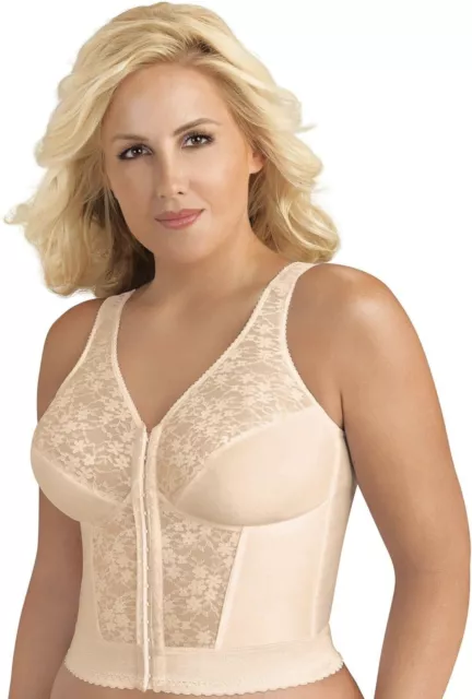 Exquisite Form Women's Bra Longline Front Closure Non Wired Beige 36B BNWT