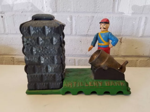 Vintage Cast Iron Taiwan Artillery Bank Reproduction