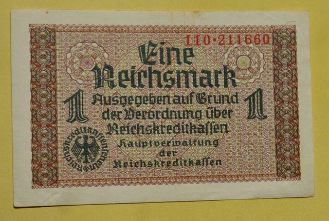1 Reichsmark Reichskreditkassenschein - Third Reich - 1939 - 1944