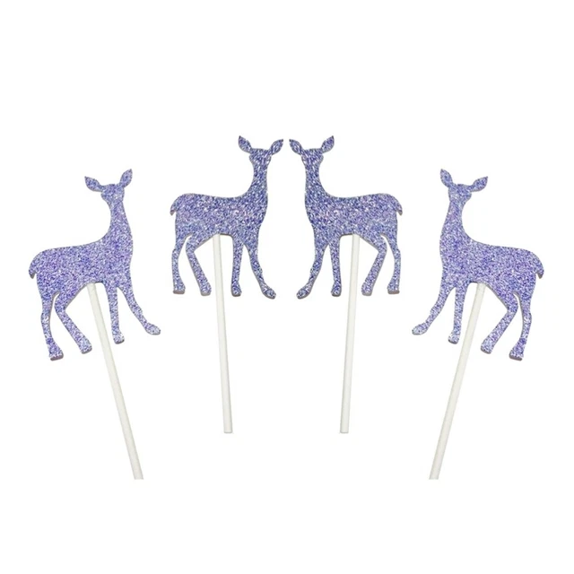 10 piezas Deer Cupcake Toppers Sika Deer Cake Topper
