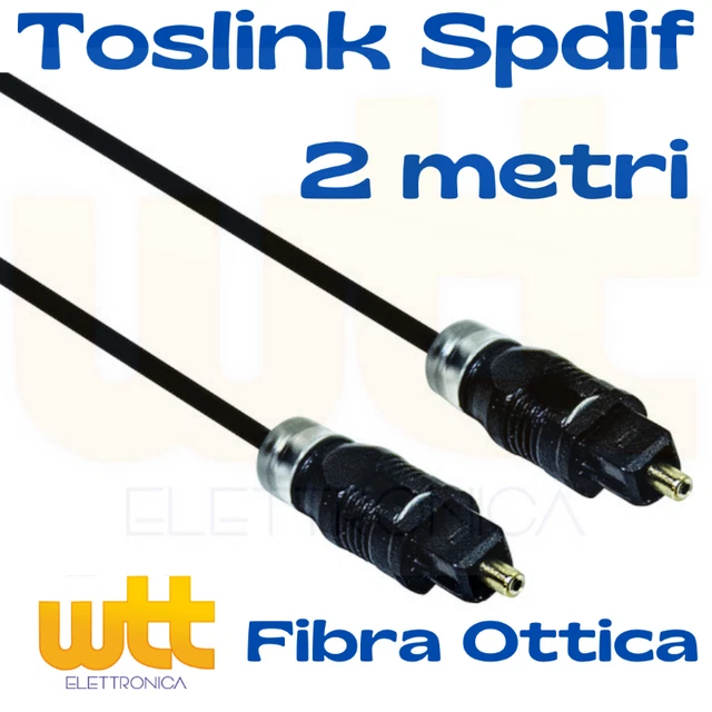 Cavo Ottico Toslink 2m - Cavo Audio Digitale In Fibra Ottica, Diametro 4mm, Nero - Foto 3