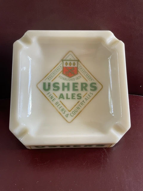 Seltene Ushers Ales Bierbrauerei Werbung Aschenbecher Pub Mann Höhle Trowbridge