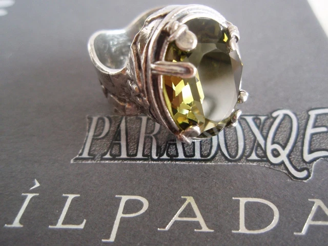 SILPADA RETIRED Sterling Silver 925 Olivine Swarovski Crystal Ring Sz 7 R1883 LB