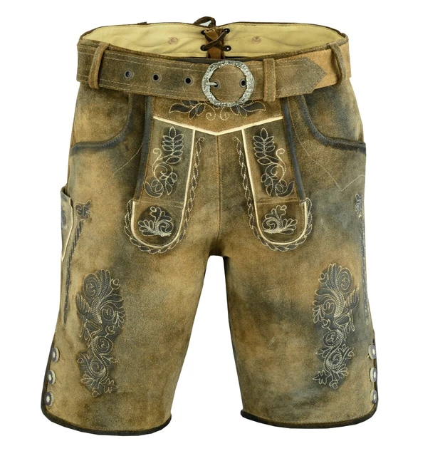 Pantaloncini Bavaresi Pantaloni In Pelle Scamosciata Trachten Uomo Indossa Pantaloncini Oktoberfest 3
