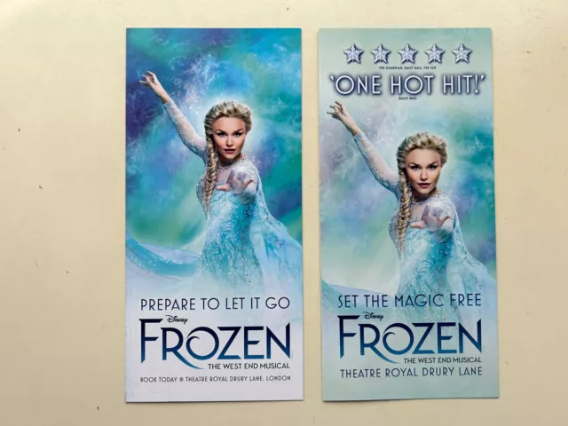 2 X Different Theatre flyer FROZEN The musical Westend 2023 Samantha Barks