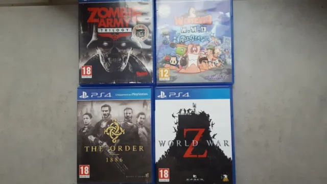 Lot 4 Jeux Ps4: Worms, The order, World war Z, Zombi army