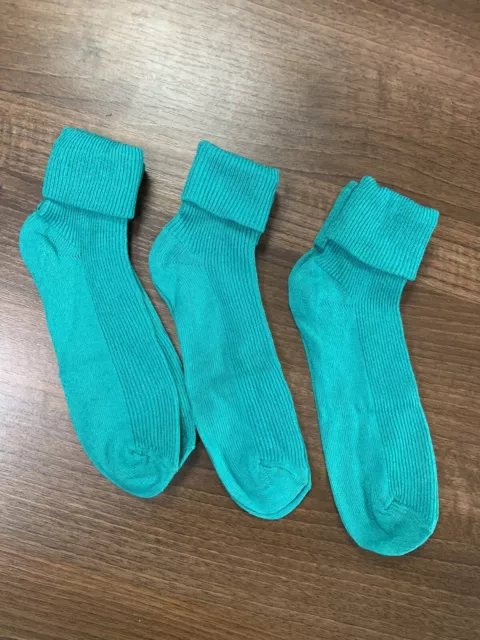 Multipack Of 3 Pairs Of Boys Girls Green Sock Foot Size 12-3.5 New