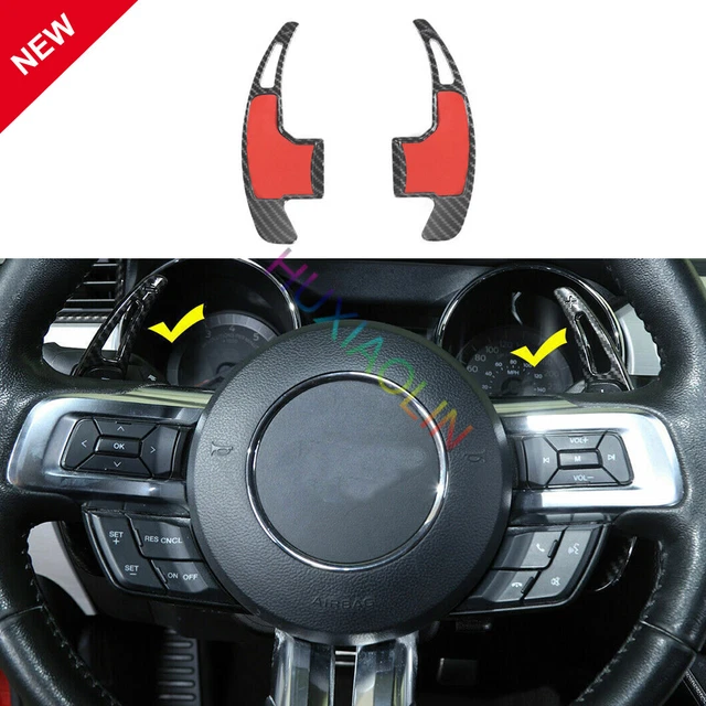 For Ford Mustang 2015-19 Carbon Fiber Steering Wheel Shift Paddle Lever Shifter