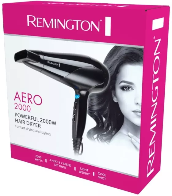 Remington Aero 2000 Poweful Hair Dryer Styling Blower D3190AU 3 Heat 2 Speed NEW 3