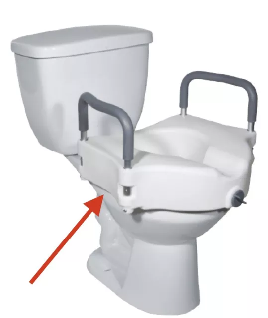 Drive Medical 2-in-1 Raised Toilet Seat with Removable Padded Arms # RTL12027RA 2