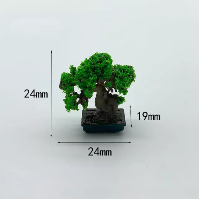 2x Dolls House Miniature 1:12TH Scale Pine Bonsai Resin Trees Plants Accessories 3