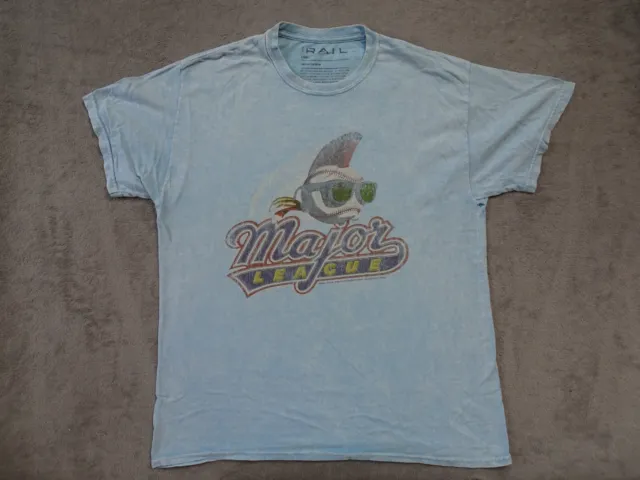 Major League Baseball Movie T Shirt The Rail Retro Large Blue Charlie Sheen