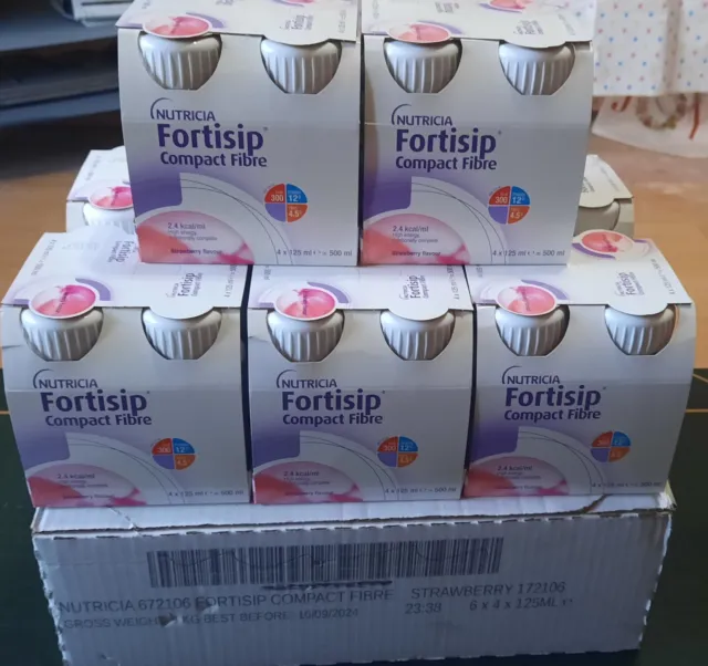 Nutricia Fortisip Compact Fibre Strawberry flavour 56 bottles