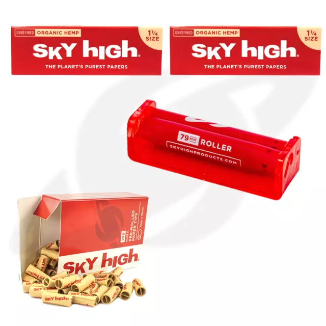 Sky High Papers Tips and Roller Bundle - 1 1/4" Organic Papers