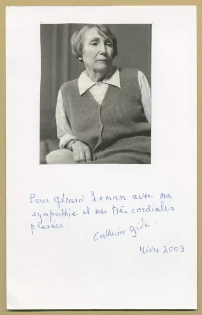 Catherine Gide (1923-2013) - Écrivaine - Carte dédicacée + Photo - 2003