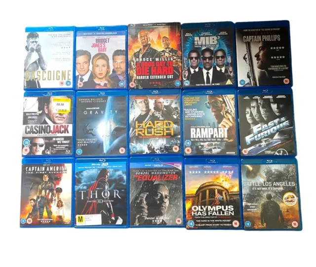 15 X BLU RAY Bundle - thor limited edition, captain america the first avenger,