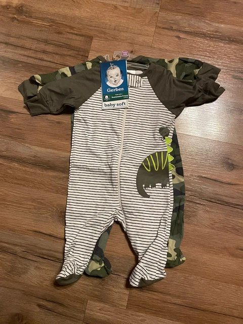Brand New Infant Boys Size Newborn Gerber 2 Pack Sleep And Play