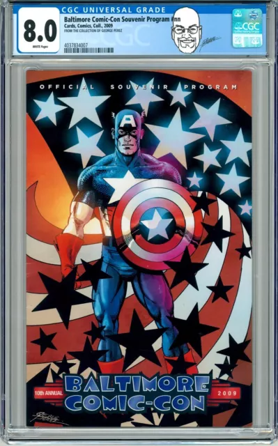 CGC 8.0 George Perez Pedigree Copy Baltimore Comic Con Guide Captain America Art