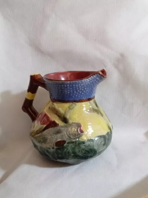 Shorter and Sons Majolica Staffordshire England 4.5" Fish Pitcher