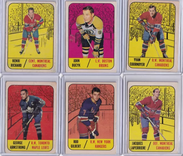 1967-68 TOPPS Hockey Singles - Set Break - Combined Shipping - YOU PICK