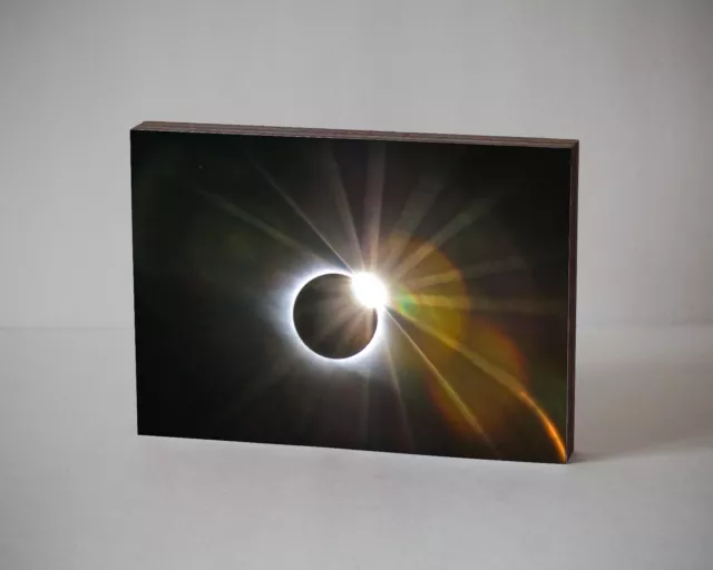 Sun Eclipse 2017, astrophotographie, bague en diamant, impression photo / photo bloc de bois 3