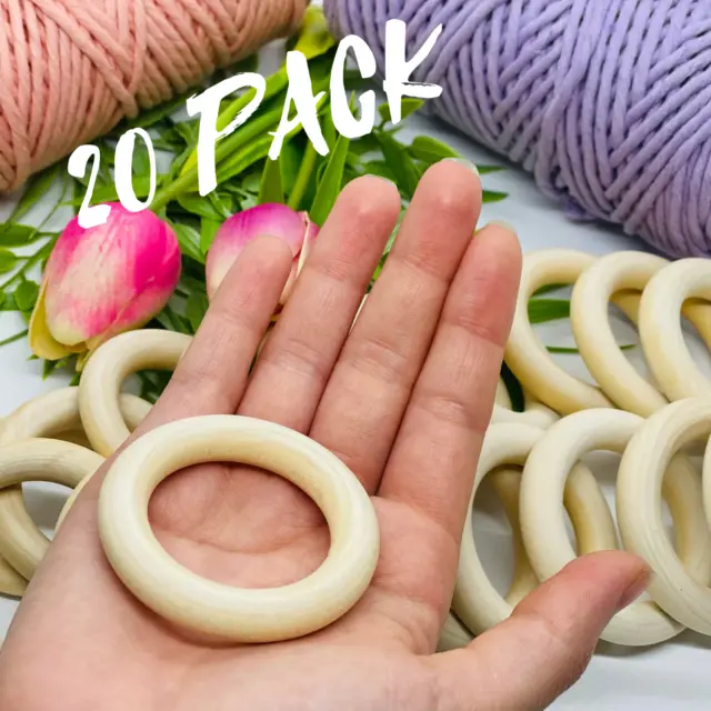Wooden Rings 55mm Natural Craft Supplies DIY macrame plant hangers Melbourne