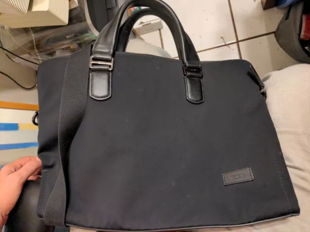Tumi Harrison Seneca Slim Briefcase Leather & Nylon