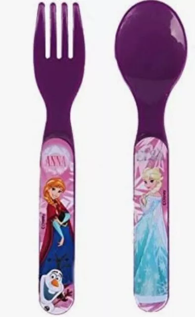 FROZEN Set de 2 couverts LA REINE DES NEIGES cuillère et fourchette enfant +3ans