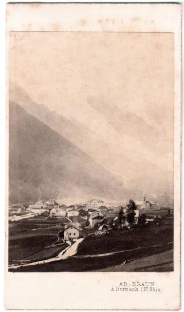 CDV. Chamonix et le Mont-Blanc.Montagne.Albuminated photo A.Braun.1870.Vintage view