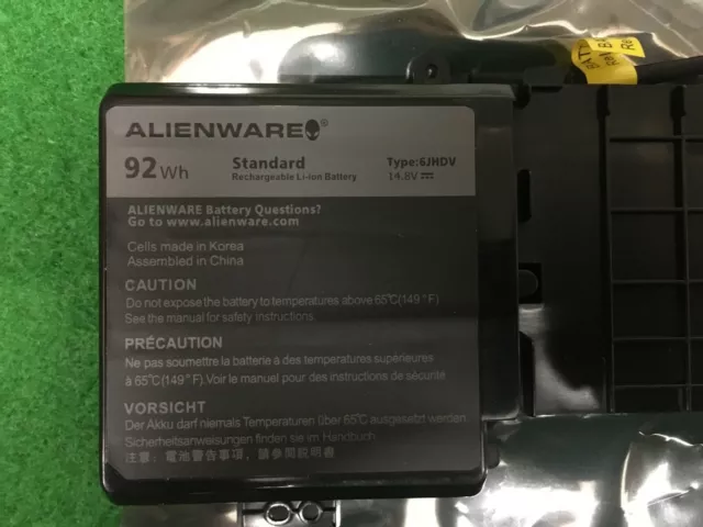 DELL ALIENWARE 17 R2 R3 BATTERY 8-CELL 92Wh 14.8V 6JHDV 5046J YKWXX