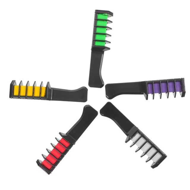5 un. peines temporales para el cabello de secado rápido arco iris color de cabello