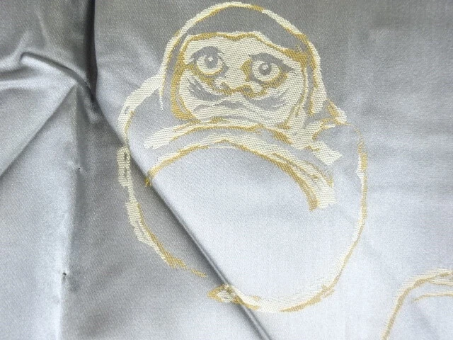 6516389: JAPANESE KIMONO / ANTIQUE MENS HAORI / TSUMUGI / WOVEN DARUMA (lining)