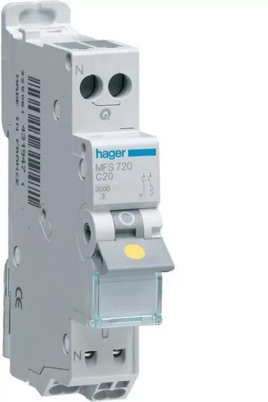 Disjoncteur HAGER Neuf  MFS720 courbe C 20 ampères sans vis