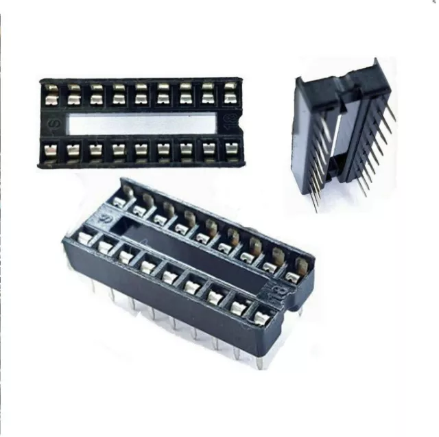 10x DIL / DIP IC Socket 16, 18, 24 Pin Sockets Socket PCB Solder Type IC Socket