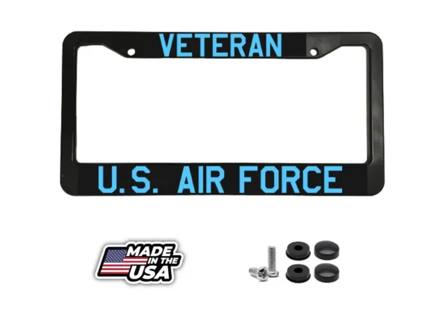 Veteran US USA AIR FORCE MILITARY Patriotic Vet Black License Plate Frame NEW