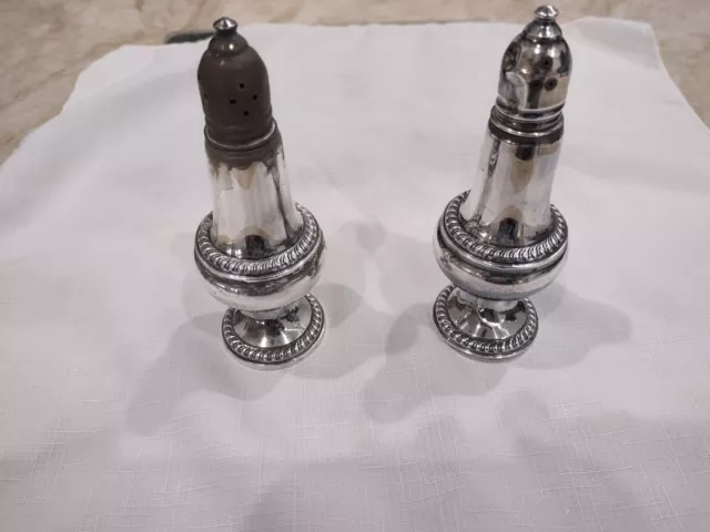 5"H Empire Sterling Weighted Salt and Pepper Shakers Set Of 2.