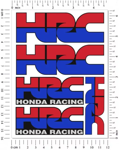 HRC Honda Racing Motorcycle 5 Decals Laminated Stickers Set cbr600rr cbr1000rr