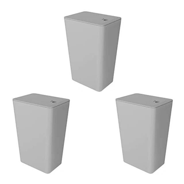 Poubelle Salle De Bain Avec Couvercle Kssvzz - Lot De 3 - 10L - Noir - Design Mince Pour Espaces Étroits