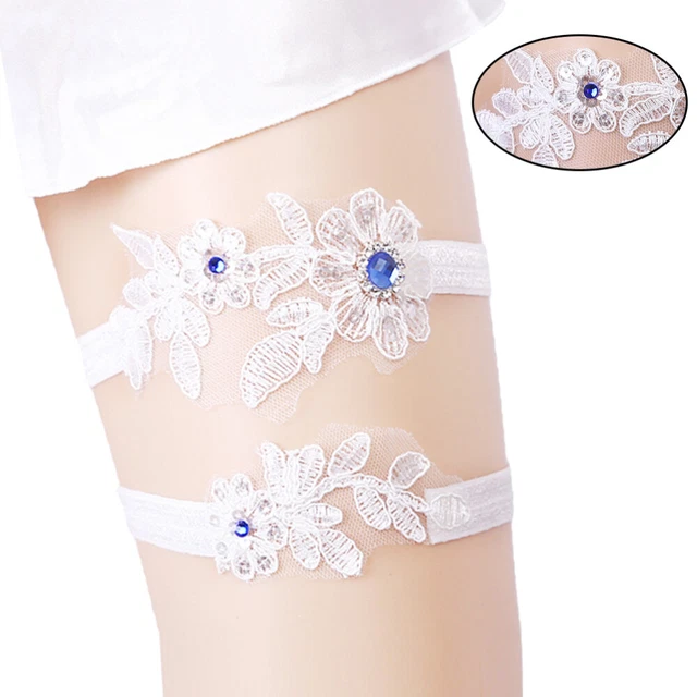 2 pezzi stile Europa America sposa cristallo calze accessorio matrimonio spi