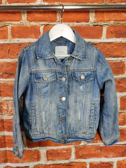Girls Next Denim Jean Jacket Age 5-6 Years Blue Lightweight Coat Kids 116Cm
